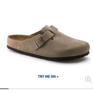 Suede leather Boston clogs color taupe